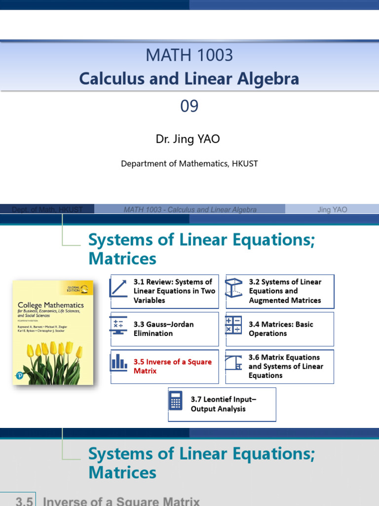 3.5 Inverse of A Square Matrix | PDF | Matrix (Mathematics) | System Of ...