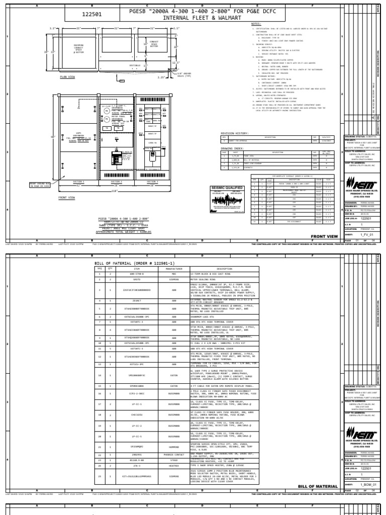 2000A Switchboard for PG&E DCFC | PDF | Fuse (Electrical) | Electrical ...