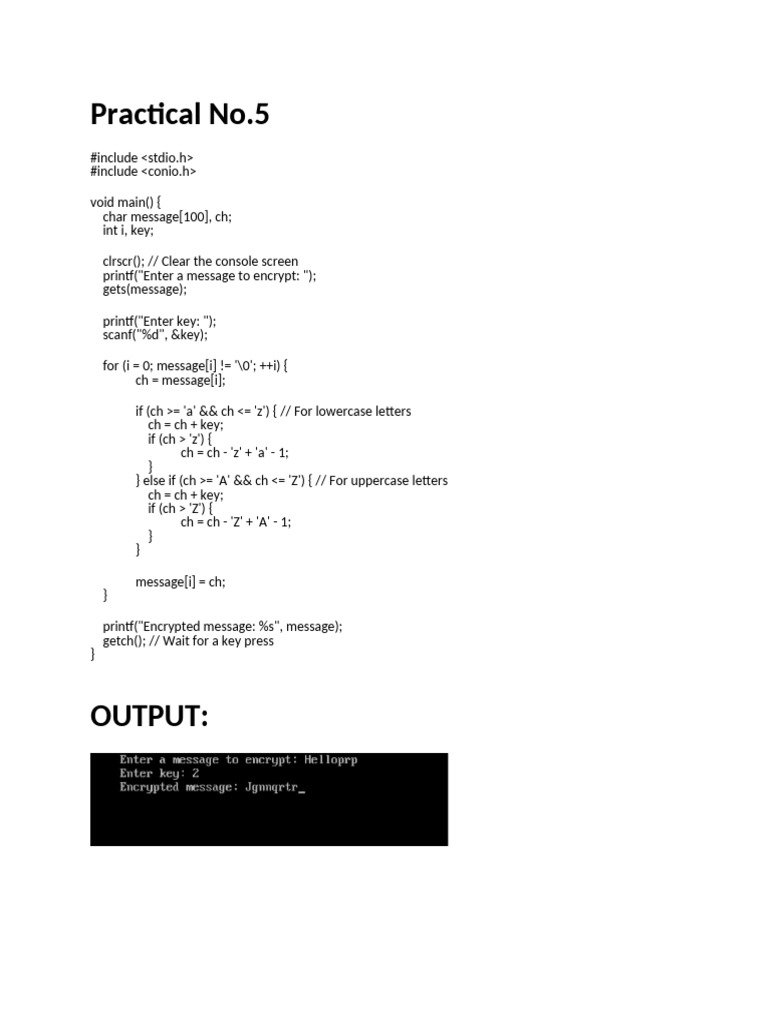 Practical No 5 | PDF