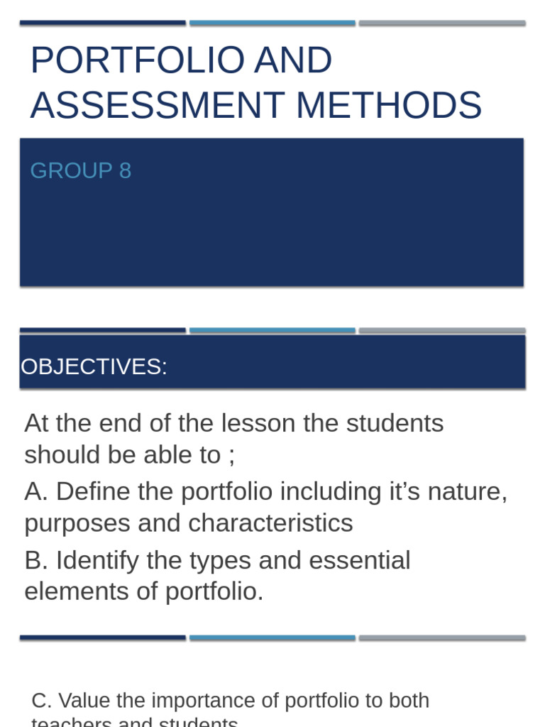 Understanding Portfolio Assessment Methods | PDF | Educational ...