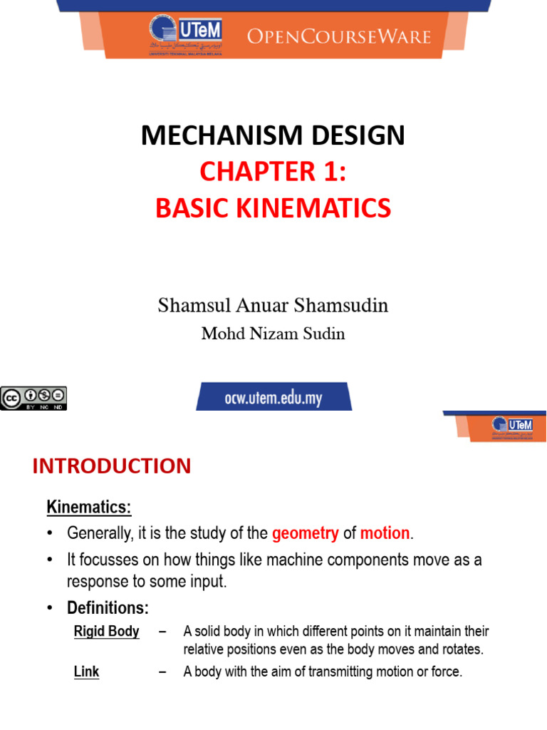 Kinematics in Mechanism Design Basics | PDF | Kinematics | Mechanics