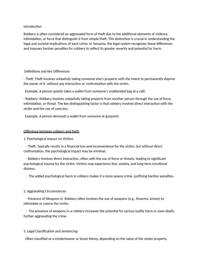 Individual Assignment Criminal Law | PDF | Robbery | Theft