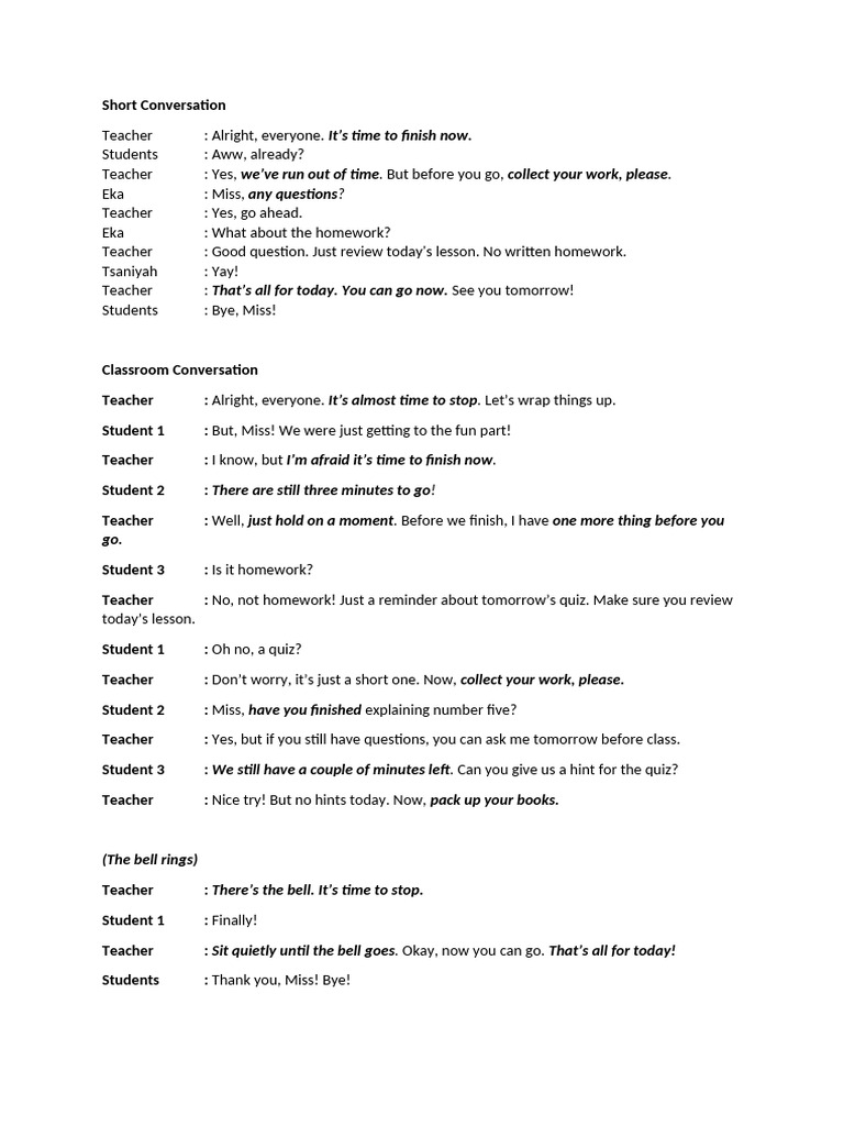 Classroom Conversation on Homework and Quizzes | PDF