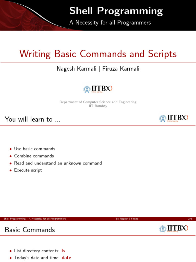 Session3 Writing Basic Commands and Scripts | PDF
