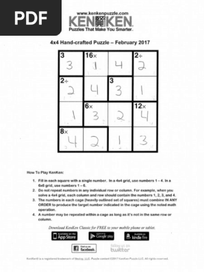 Kenken Solution | PDF