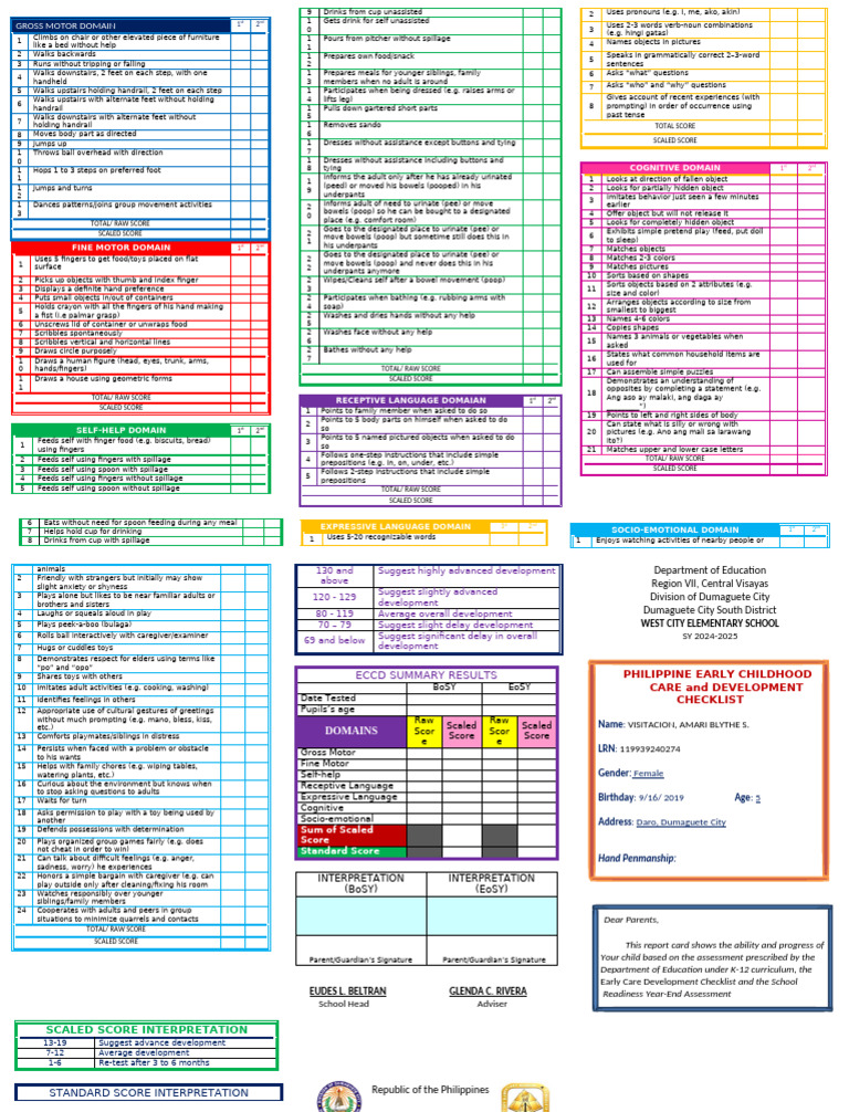 Early Childhood Development Assessment | PDF | Linguistics