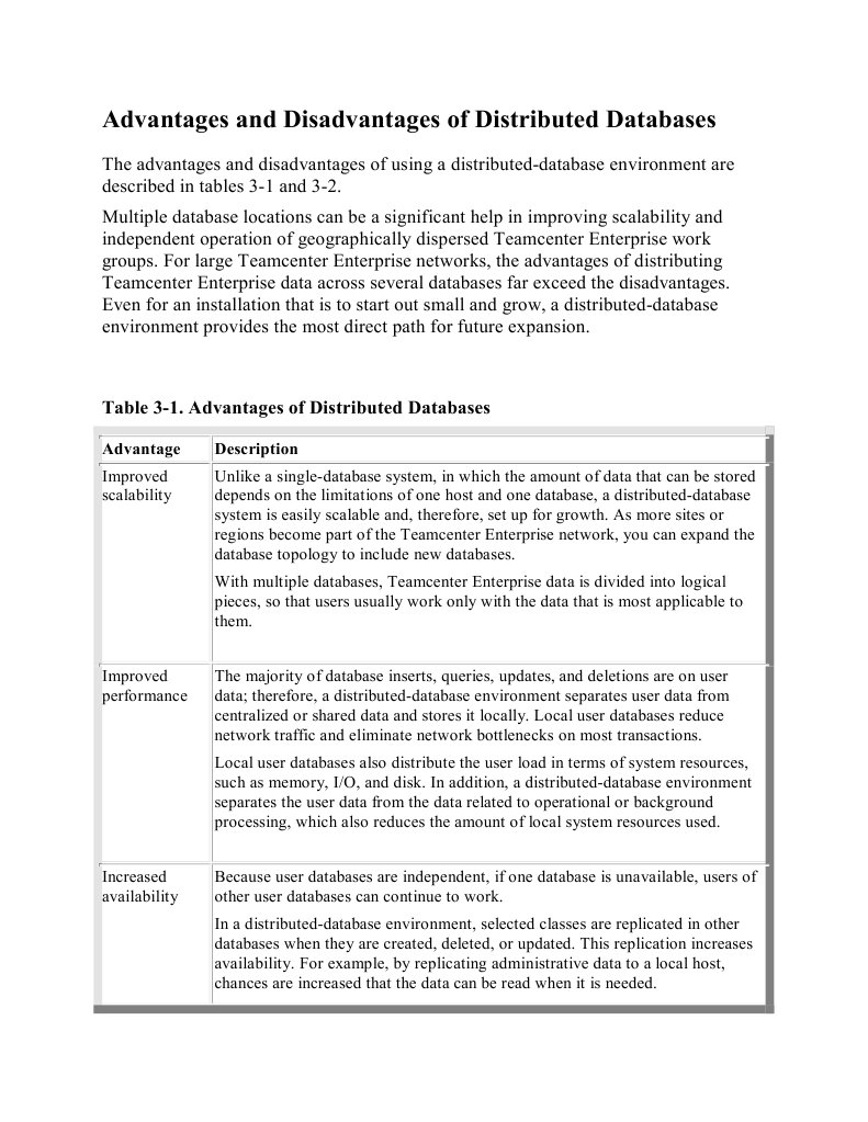 Advantages and Disadvantages of Distributed Databases | PDF