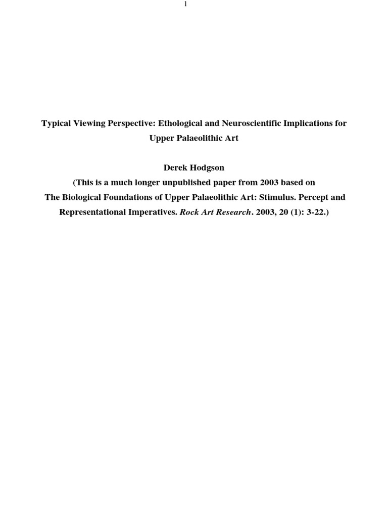 Typical Viewing Perspective Ethological | PDF | Visual Cortex | Perception