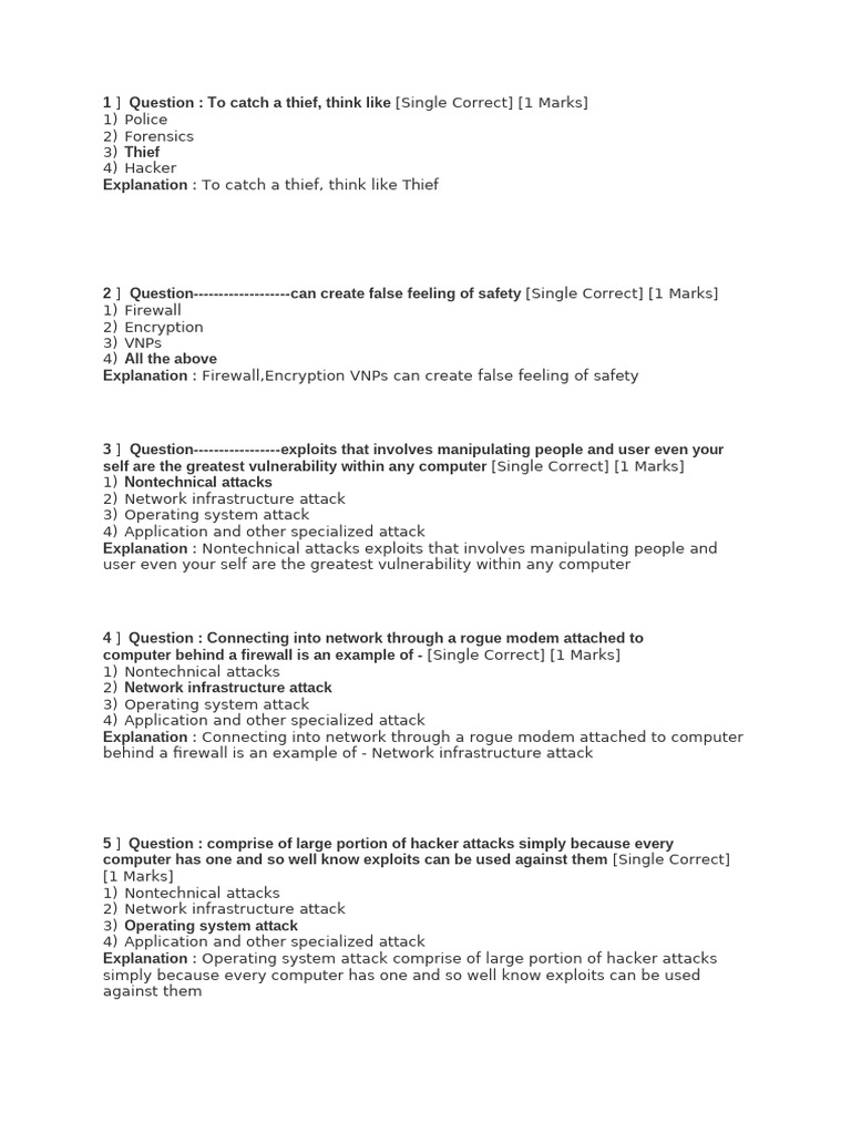 Cybersecurity Quiz: Ethical Hacking Insights | PDF | Security Hacker ...