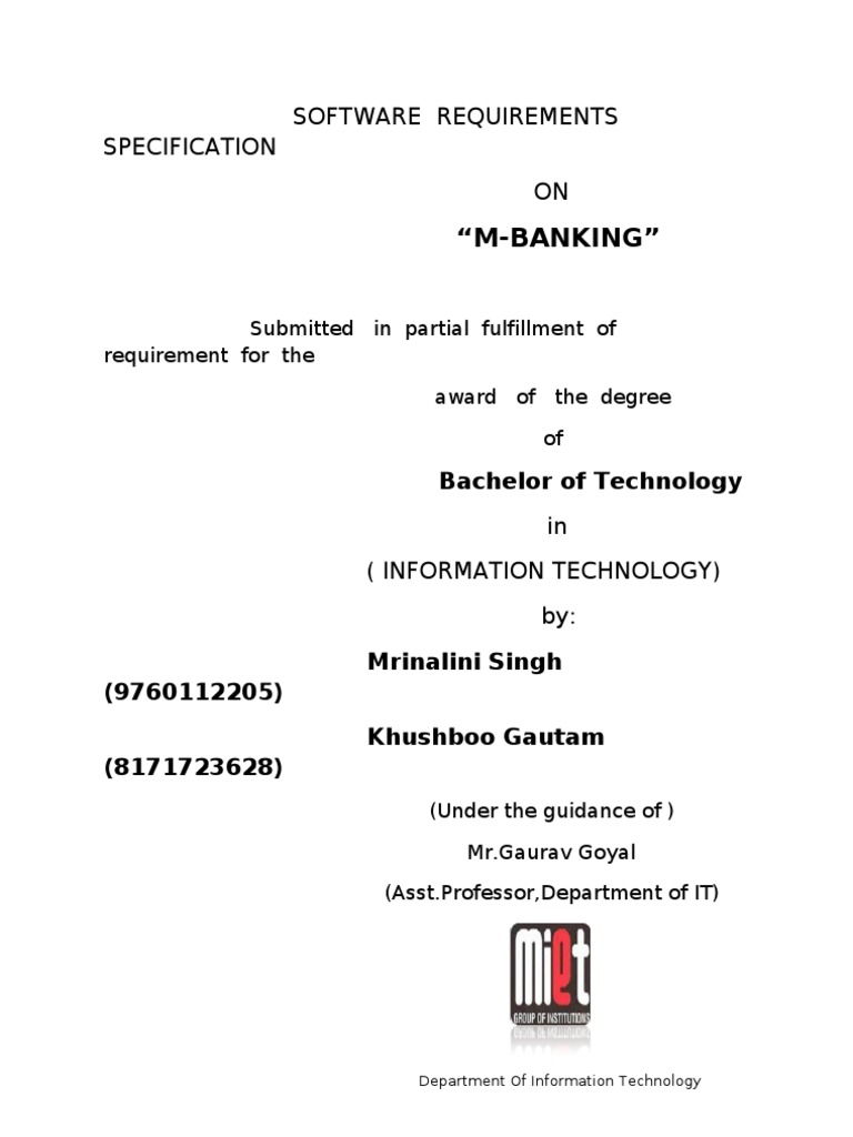 Mobile Banking System Requirements | PDF | Mobile Phones | Digital ...