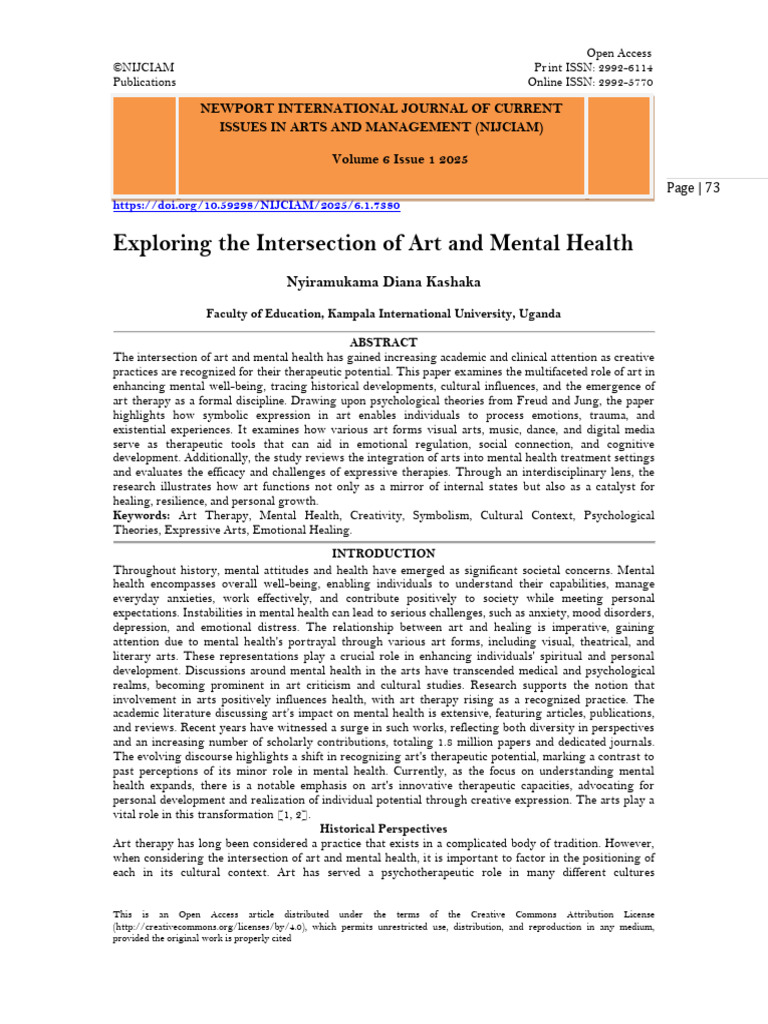 Exploring The Intersection of Art and Mental Health (WWW - Kiu.ac - Ug ...