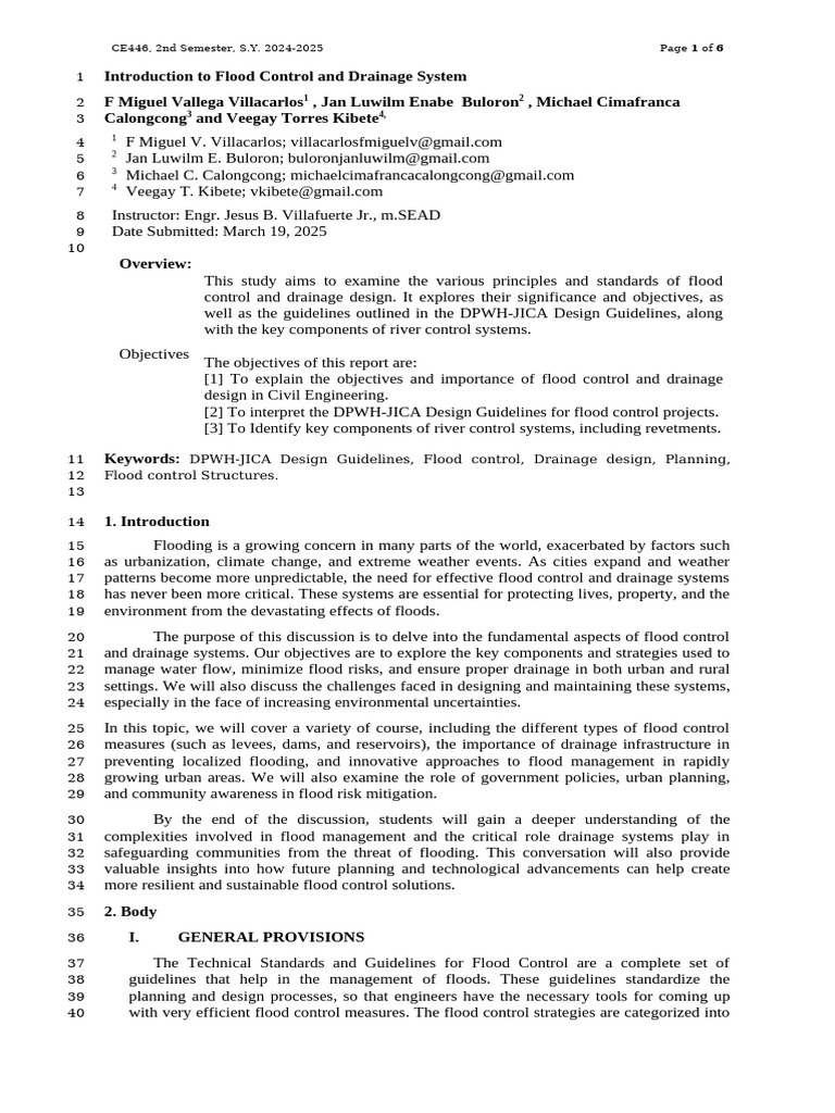 Taguig Flood Control System Overview | PDF | Flood | Levee