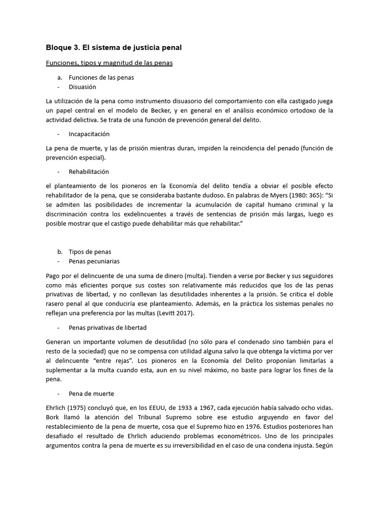 Funciones y Tipos de Penas en Justicia Penal | PDF | Castigos | Ley común