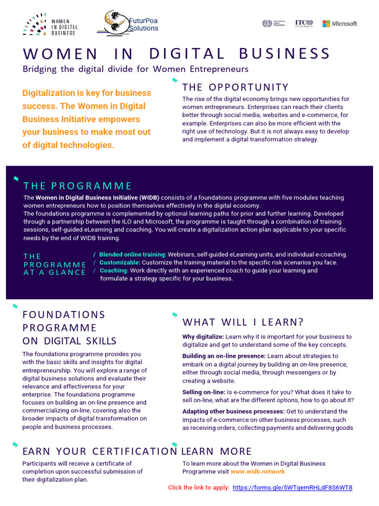 Women in Digital Business Initiative | PDF | Entrepreneurship ...