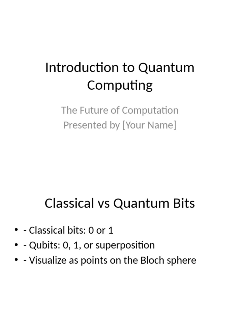 Introduction to Quantum Computing Basics | PDF