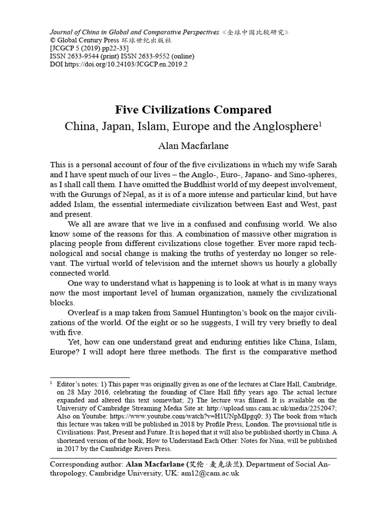 Comparative Analysis of Five Civilizations | PDF | Confucianism | Muhammad