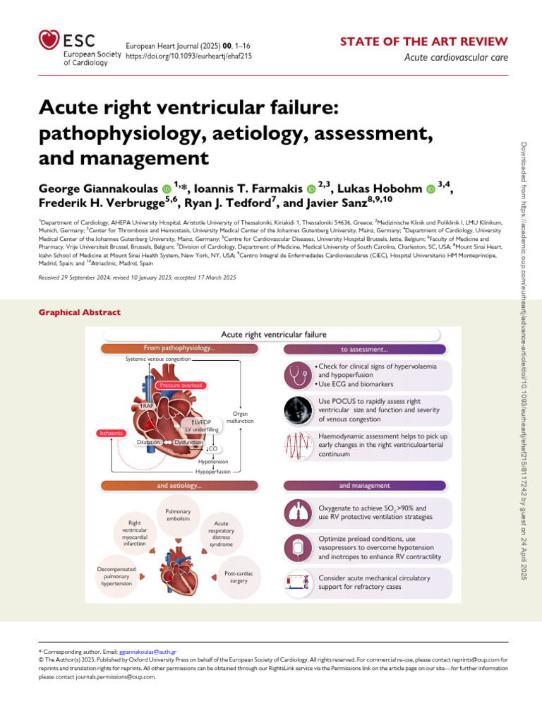 Acute Right Ventricular Failure Review | PDF | Ventricle (Heart) | Heart