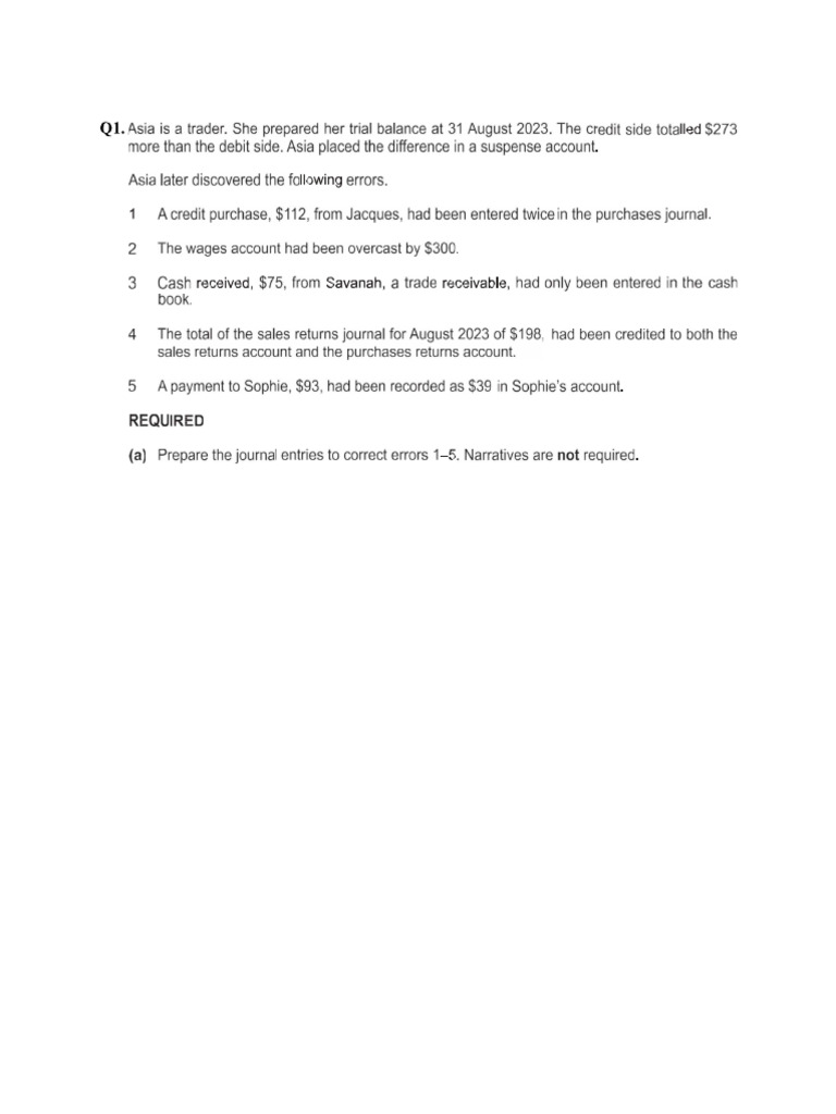 Homework - Rectification of Errors | PDF