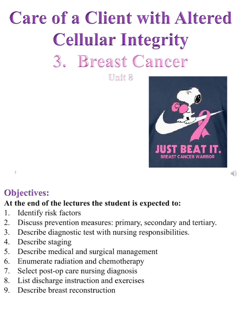 LECTURE 24. Breast Cancer | PDF | Mammography | Cancer