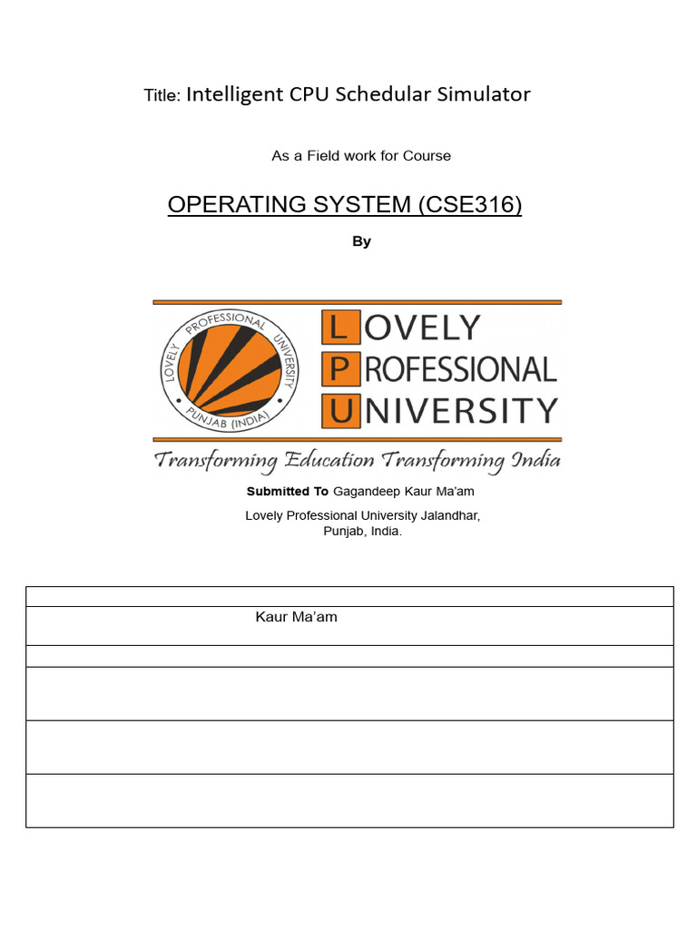 Intelligent CPU Scheduler Simulator | PDF | Scheduling (Computing ...