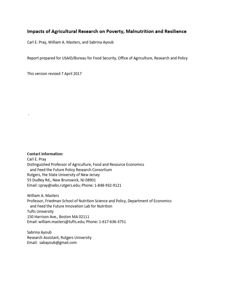Agricultural Research's Role in Poverty Relief | PDF | Agriculture ...