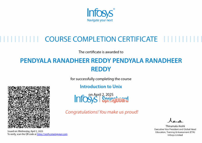 Pendyala Ranadheer Reddy Pendyala Ranadheer Reddy: Introduction To Unix ...