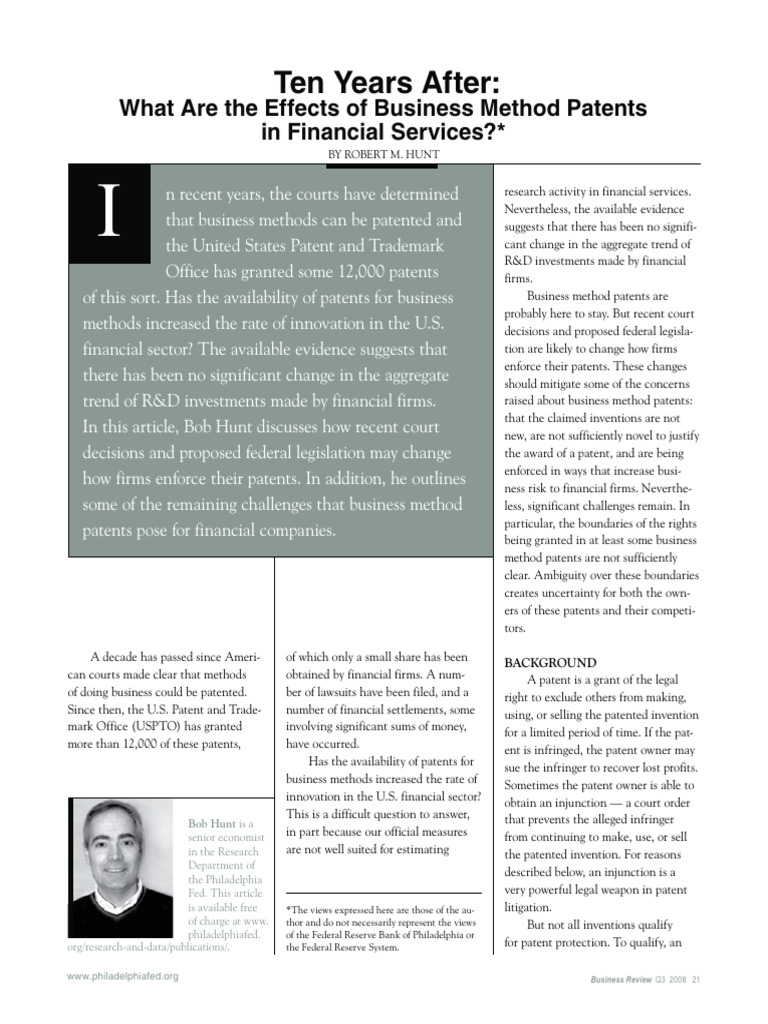 Impact of Business Method Patents | PDF | Patent | Research And Development