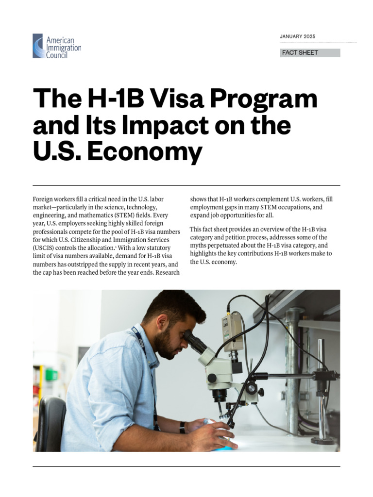 25.01.03_h-1b_visa_program_fact_sheet | PDF | H 1 B Visa | Economies
