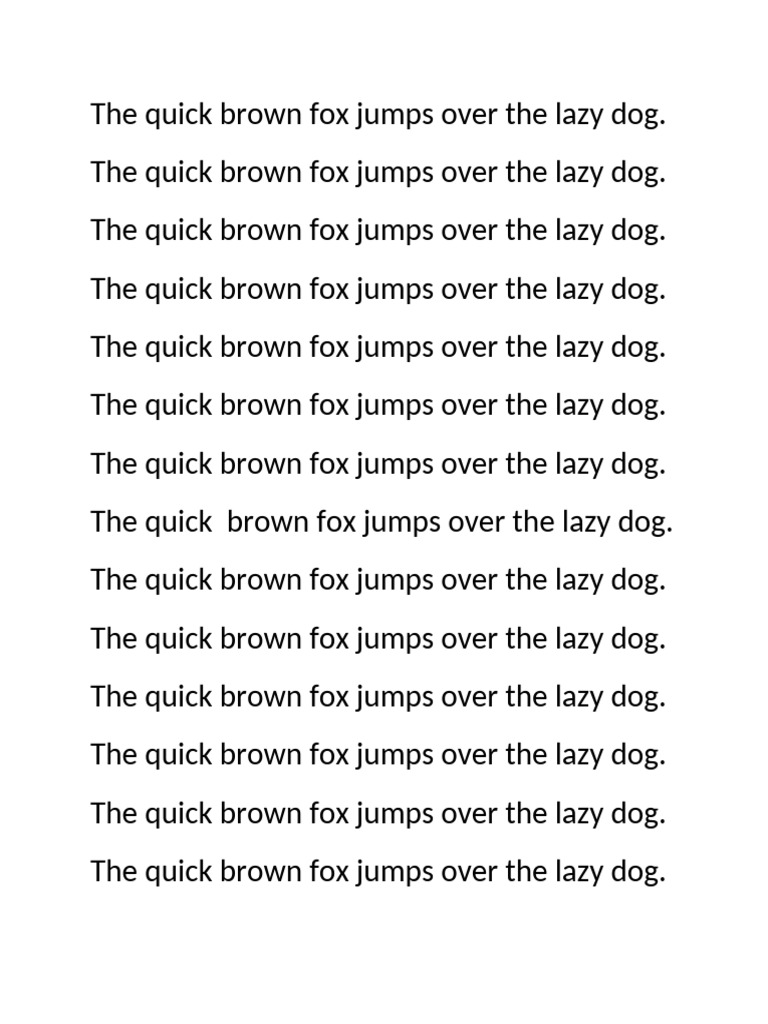 Quick Brown Fox Typing Test | PDF