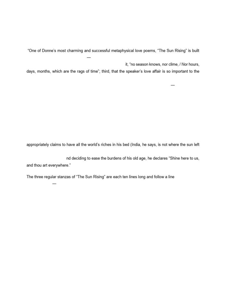 The Sun Rising | PDF