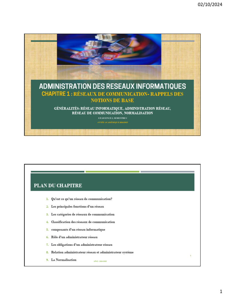 Administration des Réseaux Informatiques | PDF | Informatique ...