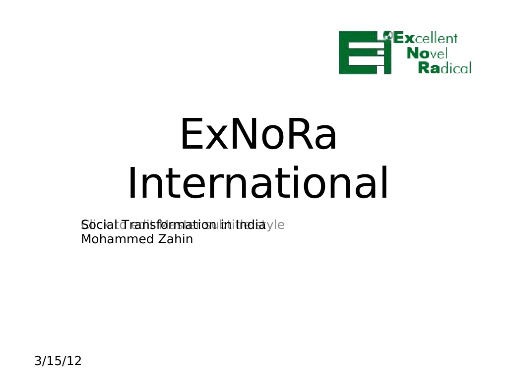 ExNoRa: Social Transformation in India | PDF | Social Science ...