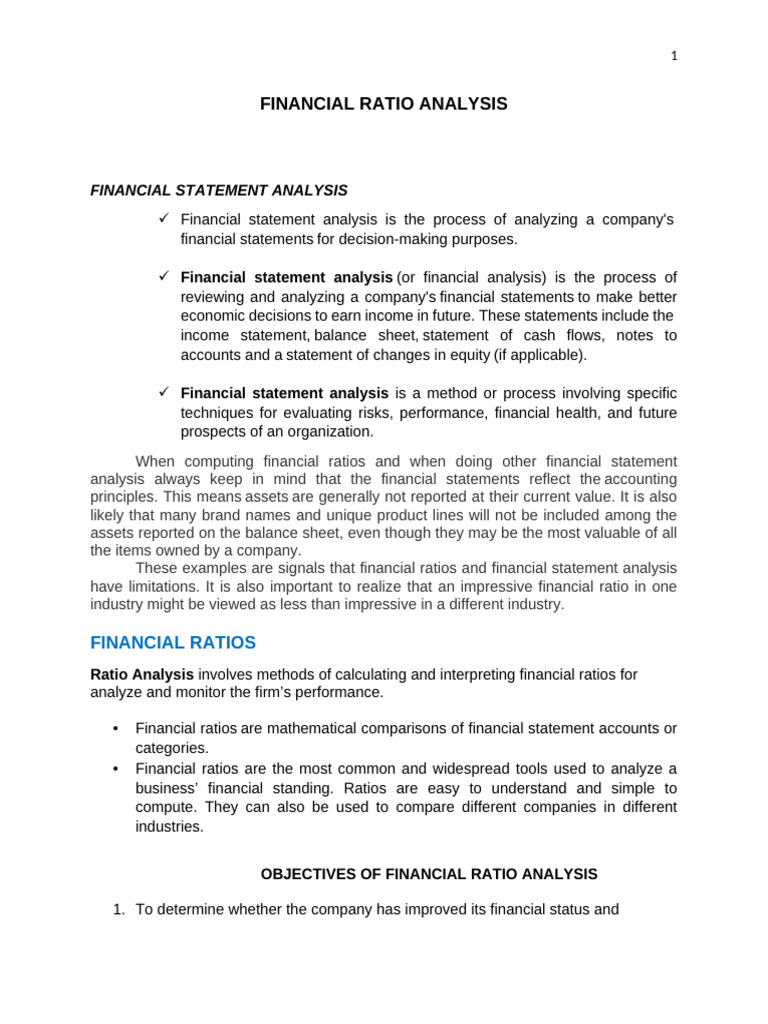 Financial Ratio Analysis Explained | PDF | Dividend | Financial Ratio