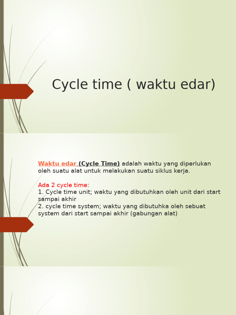 Pengertian dan Rumus Cycle Time Alat Berat | PDF