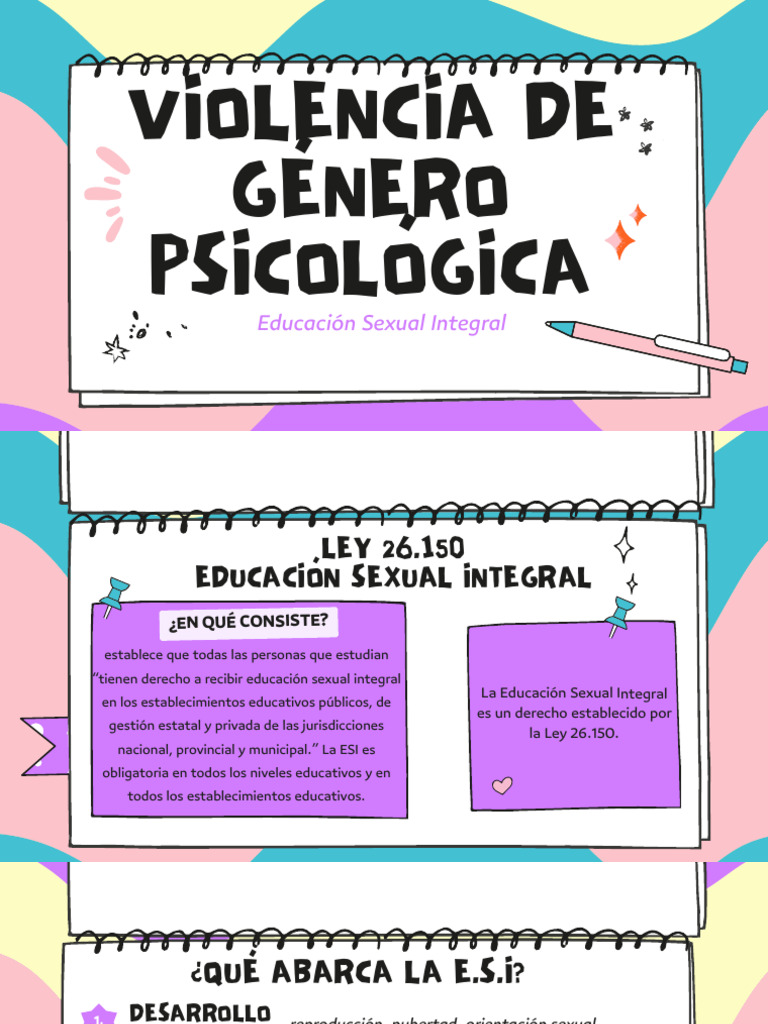 Educación Sexual Integral y Violencia Psicológica | PDF | La violencia ...