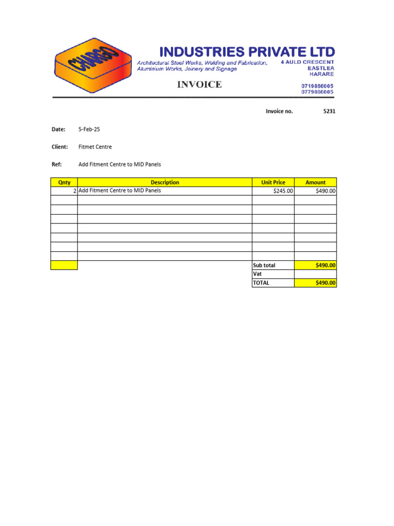 Invoice Fitment Centre | PDF