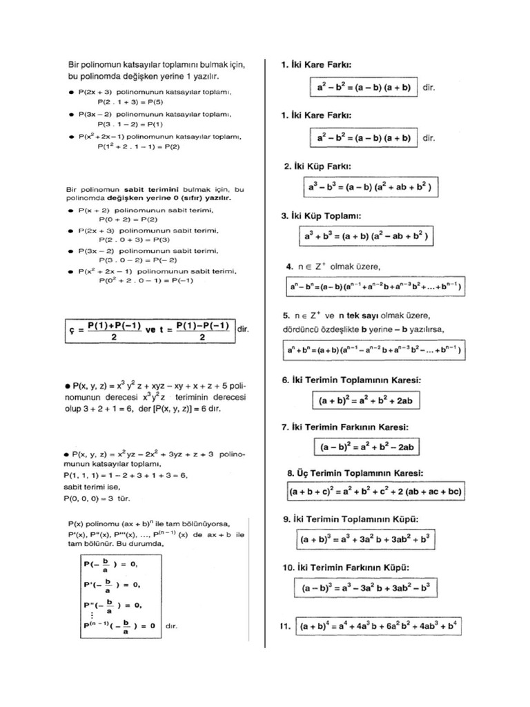 Mat 2 Formülleri | PDF