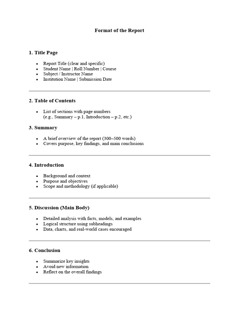 Comprehensive Report Format Guide | PDF