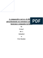 A Comparative Survey of Effects of Advertisements On Customers and Private Insurance Companies in India