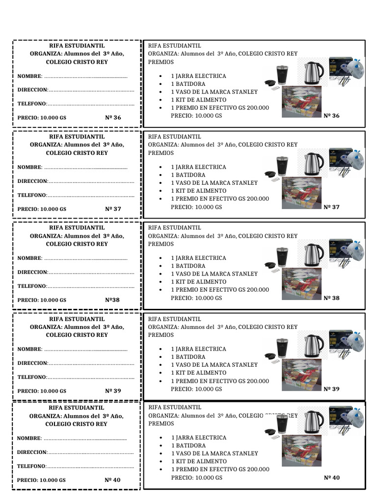 Rifa de Sorteo | PDF
