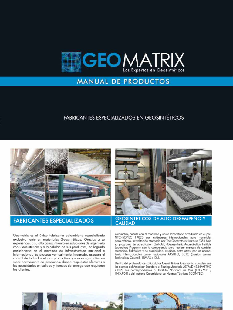 Geomatrix: Líder en Geosintéticos | PDF | Drenaje | Hormigón