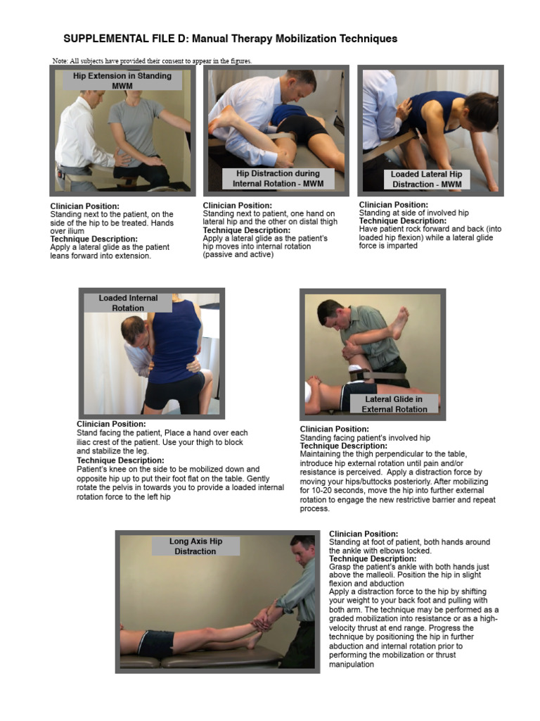 Manual Therapy Techniques for Hip Mobilization | PDF | Hip | Anatomical ...