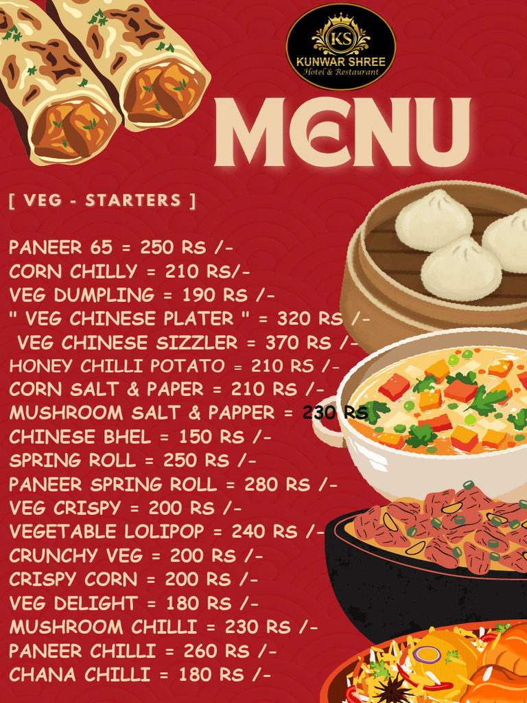Chinese Menu with Prices and Dishes | PDF