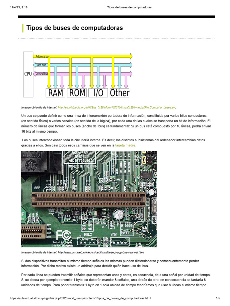 Tipos De Buses En Computadoras PDF Hardware De La Computadora 