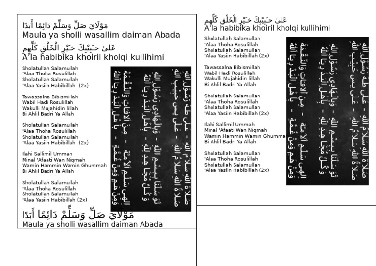 Sholatullah Salamullah Lyrics | PDF