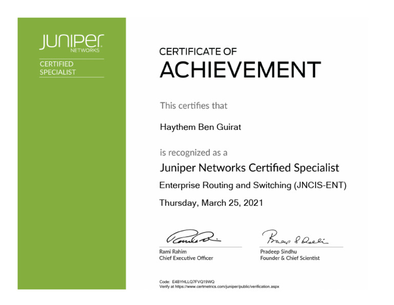 JNCIS-ENT Certification Details | PDF