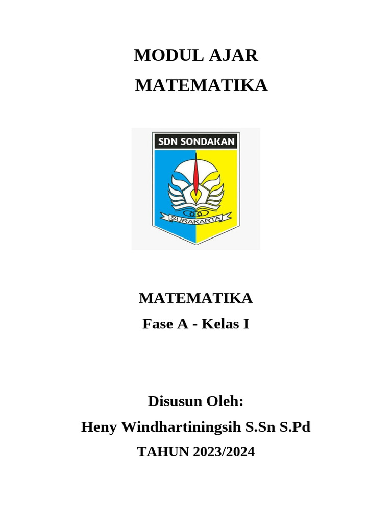 MODUL AJAR Matematika 1 Pertemuan | PDF
