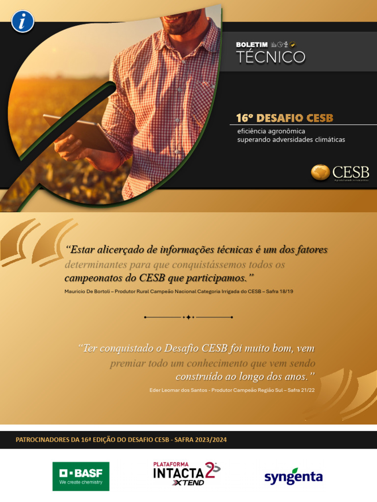 16º Desafio CESB: Produtividade em Soja | PDF | Agricultura | Seca