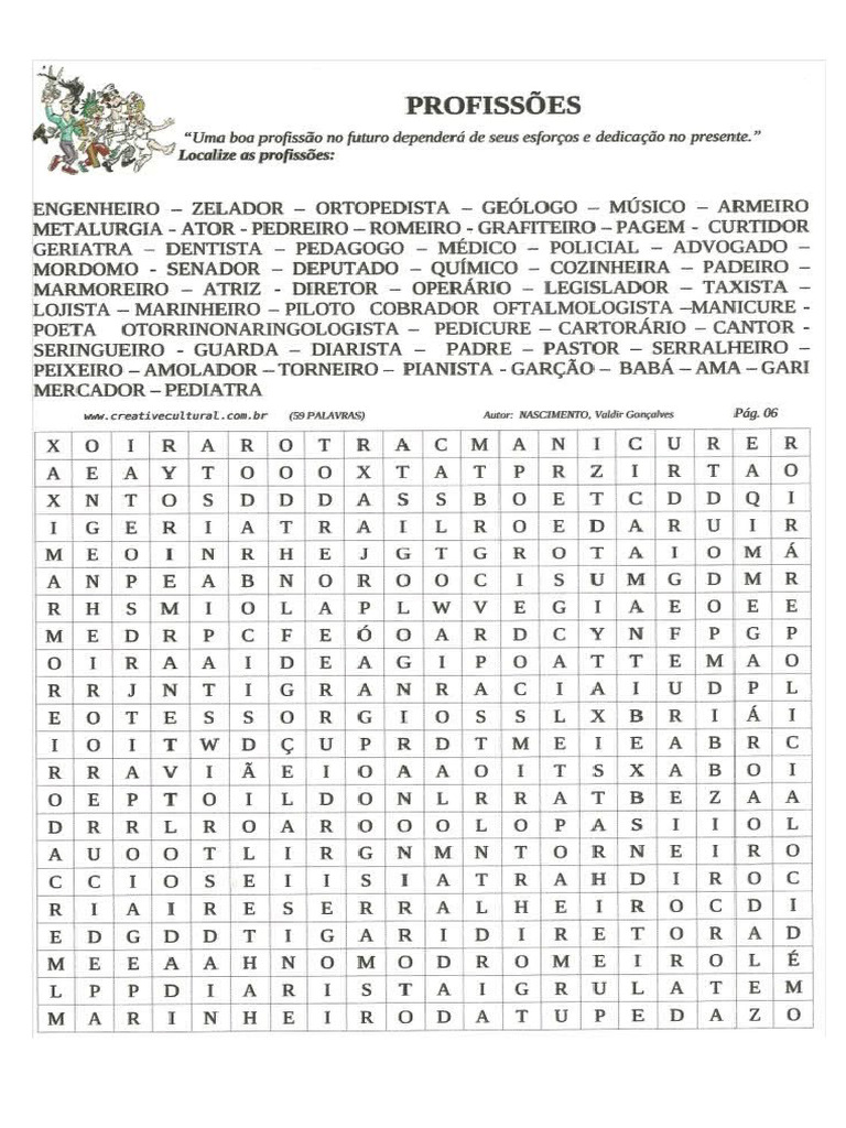 Caça Palavras Profissoes | PDF