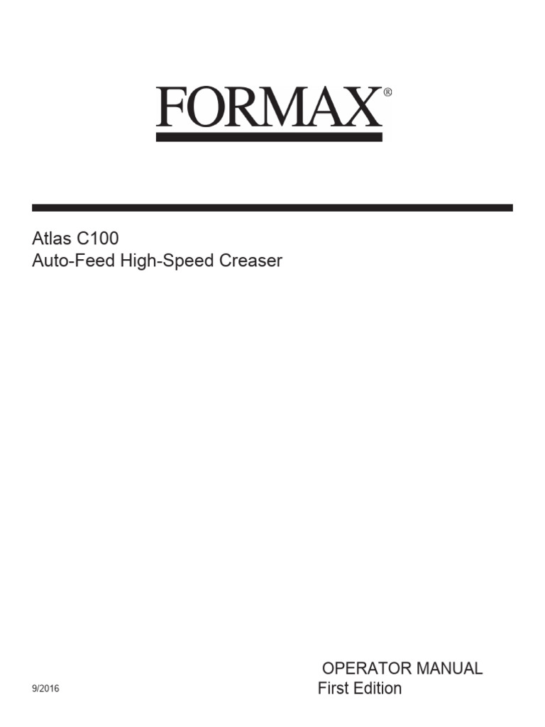 Atlas C100 Operator Manual | PDF | Touchscreen | Paper